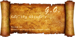 Gálfy Olivér névjegykártya